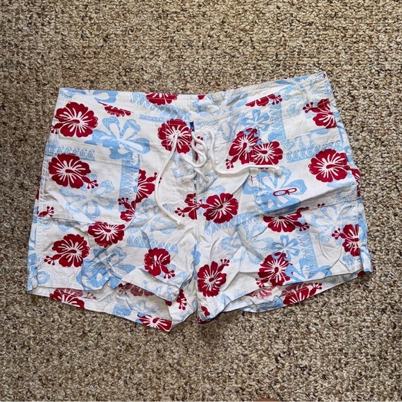 OP Pants - Vintage OP cotton floral summer beach swim shorts medium